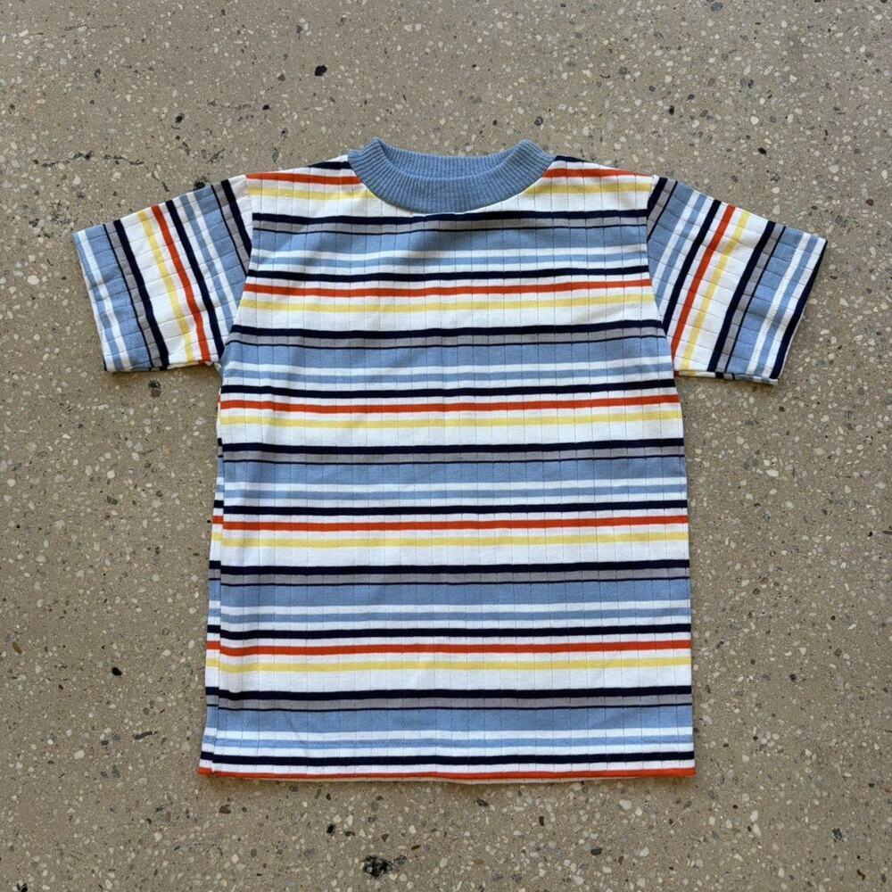 Vintage 60s Health-Tex Blue Striped Baby Tee